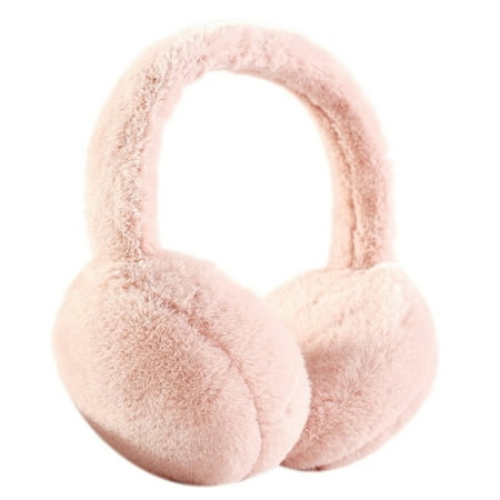 

Fake ear muffs for men and women wind resistant fluffy ear muff solid color folding warm ear cover for winter