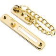 thumbnail image 2 of Paquete de 2 cerraduras de puerta de cadena de acero inoxidable, pestillo de puerta interior resistente, pestillo de puerta sin llave para mayor seguridad con resorte antirrobo, herrajes para puerta para seguridad en el hogar (dorado) Rojo Verde MX-0130108FYD, 2 of 5