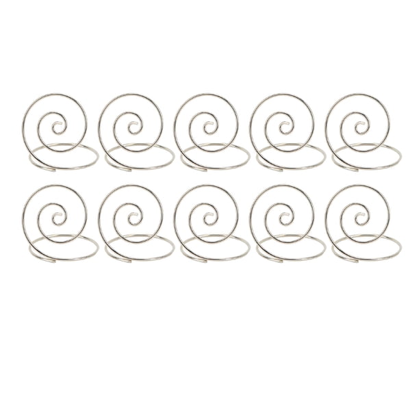 10 Uds. Soporte para números de mesa, redondo, de Metal, aspecto bonito, Material de hierro fácil de limpiar, Clips para imágenes de escritorio, Clips para tarjeteros, color plateado