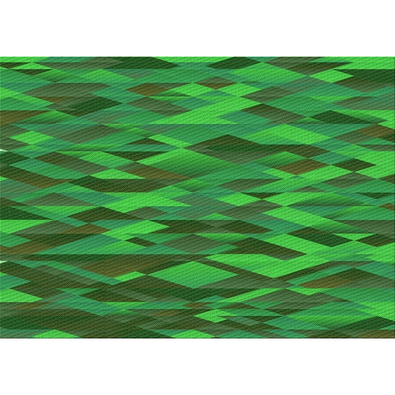 Ahgly Company Machine Washable Indoor Rectangle Transitional Neon Green Area Rugs, 4' x 6'
