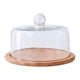 thumbnail image 1 of Soporte de madera para tartas con cúpula, molde para tartas, plato para servir ensaladas, soporte para tartas giratorio 285x177mm, 1 of 8