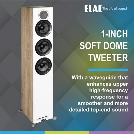 ELAC - Debut Reference Floorstanding Speaker - White/Oak