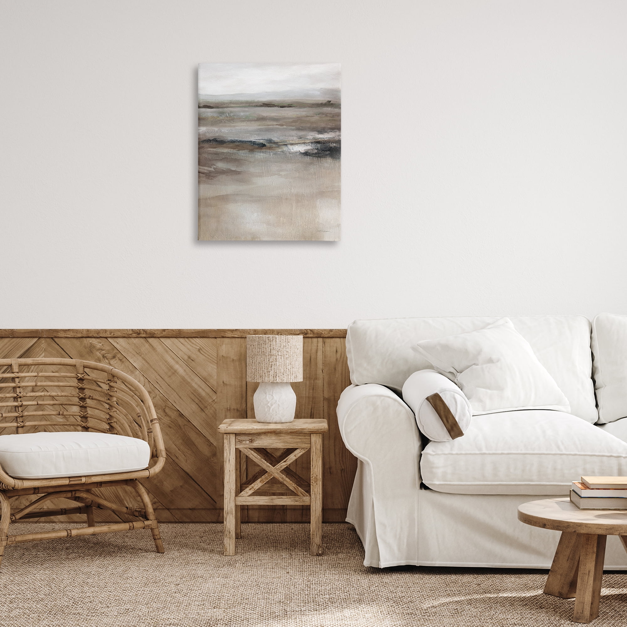 Stupell Industries Brown Desert Abstraction Abstract Painting Gallery Wrapped Canvas Art Print Wall Art, 24 x 30
