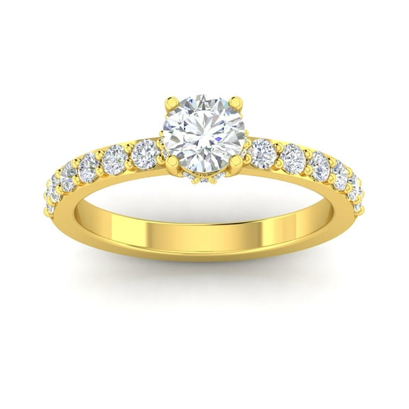 Certified 1.00ctw Diamond Solitaire Engagement Ring in 14k Yellow Gold (1.00ctw, G-H, SI)
