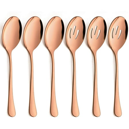 

6PCS Slotted Serving Spoons Dinner Spoons Stainless Steel for Party Buffet Restaurant Banquet Dinner Catering