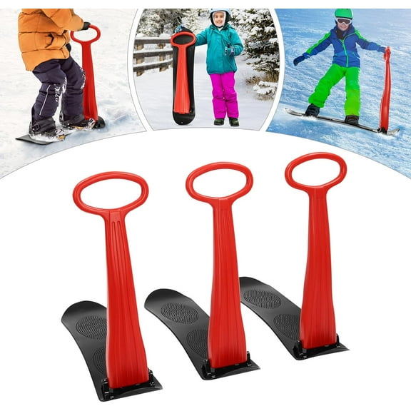 3Psc Snow Sled, Fold-up Snow Scooter for Kids Ski Scooter, Portable Slippery Racer Sled Snow Sleds Snowboard Kick-Scooter Sled Snow Sleigh with Handle for Kids and Adult