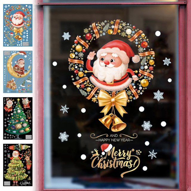 Xihbxyly Ofertas Compre Uno y Llévese Otro Gratis Pegatinas de Pared para Decoración de Luces Navideñas, Pegatinas de Pared para Fondo de Ventana