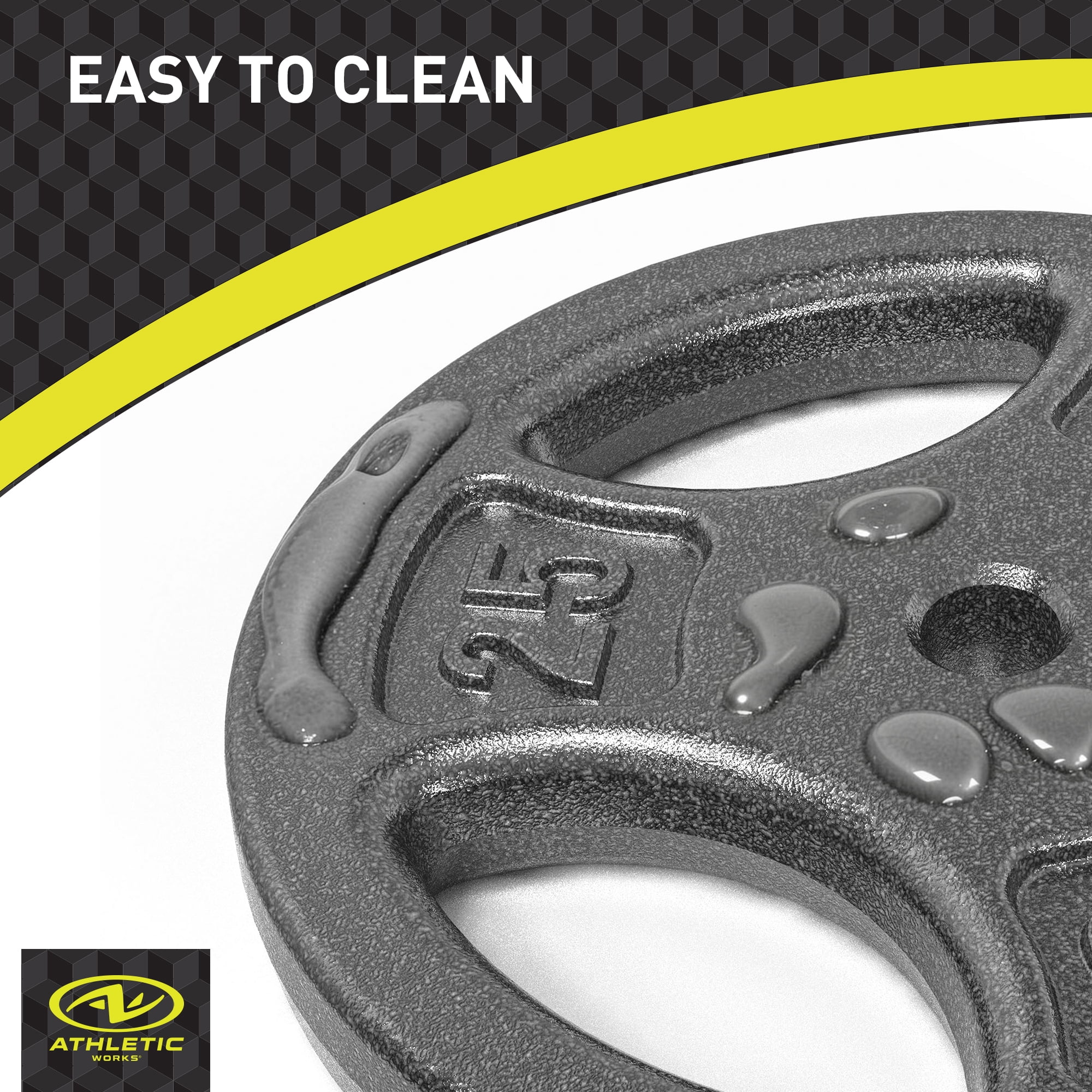 Athletic Works 50LB Cast Iron Standard Weight Plate Set, 2x25LB,1-inch Holes Fit Standard Sized Bar