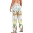 thumbnail image 5 of Men's Pajama Pants with Pockets Sleepwear Lounge Pants Stretch Casual Cute Sloth Palm Tree, 5 of 6