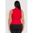 thumbnail image 5 of Womens Plus Size Rib Knit Sleeveless Mock Neck Top, 5 of 5