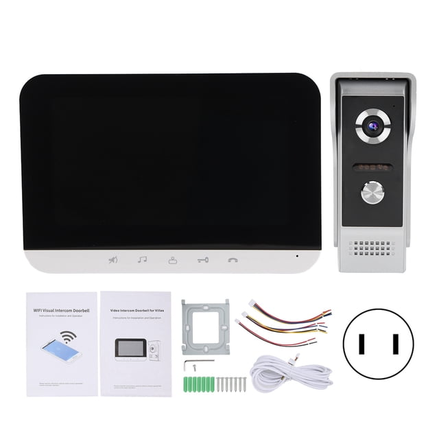 Timbre con vídeo, intercomunicador LCD TFT de 7 pulgadas, portero con cable, Wifi, Monitor de desbloqueo remoto, visión nocturna, enchufe de 100-240VUS