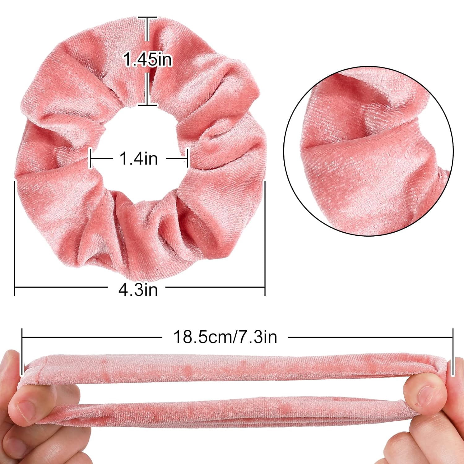 12 Pieces Hair Scrunchies Velvet Elastics Scrunchy Bobbles Soft Hair Bands Hair Ties for Women Teenage Girls (Dusty Pink)