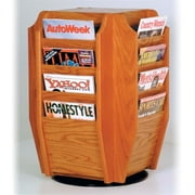 Wooden Mallet Cascade 16 Magazine Spinning Counter Rack in Medium Oak