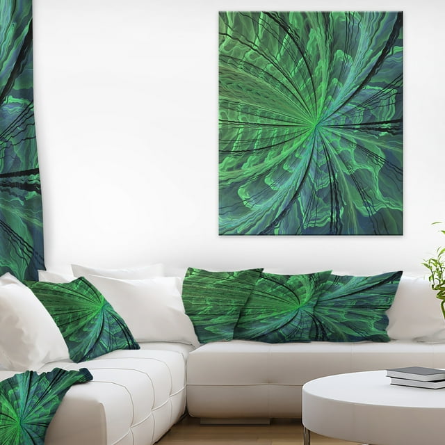 Fleur Fractale Verte Douce Symmétrique - Impression sur Toile Florale
