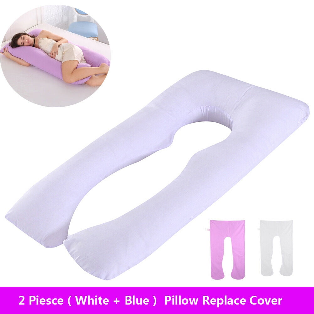 Full Body Pillow U Shaped Pregnancy Pillow w/ 2pcs Replace Cover