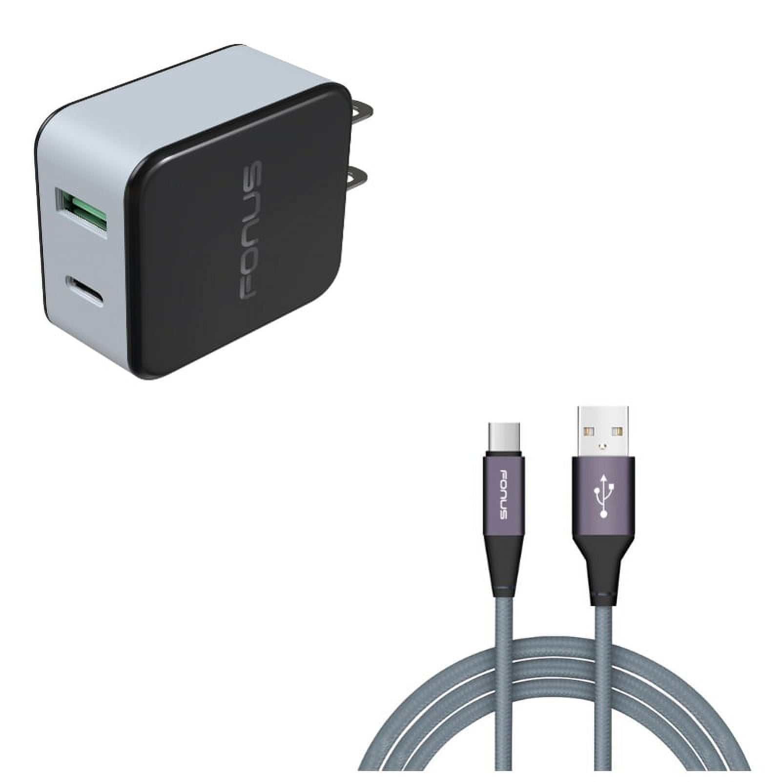 Power Cord Type-C 6ft USB Cable w 2-Port USB 36W Quick Home Charger V1L for Samsung Galaxy Tab S6 10.5 S5e 10.5 S4 10.5 Note 10 Plus A 10.1 (2019) Fold A20 A10e - Sony Xperia 5 10 Plus 1