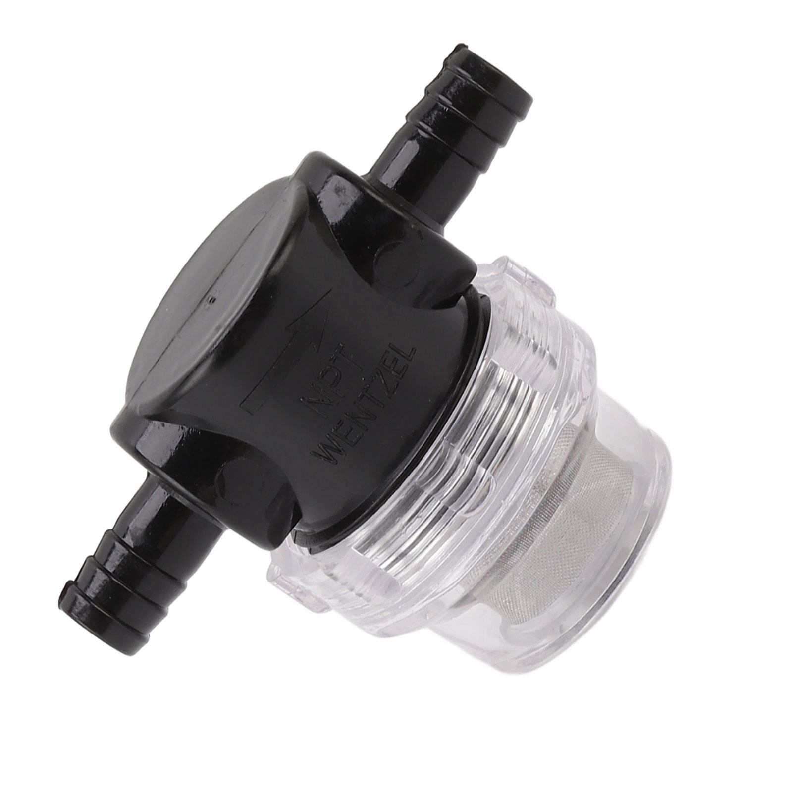Inline Water Pump Strainer Filter - G1/4 Screw, 50 Mesh Stainless Steel, Clear Body For RV & Garden