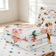thumbnail image 6 of Erosebridal Cartoon Bee Zipper Twin Comforter Sets with Fitted Sheet and 2 Pillowcases,Cute Sunflower Florals Zipper Bedding Set,White Pink,Polkadot Reversible,4pcs, 6 of 8