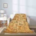 thumbnail image 2 of Hirioo Old Vintage Map Of Sea for Flannel Blanket, Cozy and Warm Throw for Bed or Couch ,Perfect for All Seasons-50"x40", 2 of 6