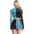 thumbnail image 2 of Jhaoyu Robe Déguisement des Années 60 pour Femmes, Mini Robe à Sequins Scintillants, Tenues de Spectacle, Bleu L, 2 of 5