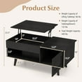 thumbnail image 2 of CZMJY Lift Top Coffee Table with Storage, Living Room Table with Hidden Compartment, Cabinet & Open Shelf, Flip Top Center Table, Pull up Coffee Table for Home, Office (Black), 2 of 10