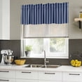 thumbnail image 4 of Navy Blue Striped Curtain Valances for Windows, Kitchen Valance Window Treatments Panel 2 Pack, Navy Blue White Farmhouse Stripes Rod Pocket Short Curtains for Bathroom Bedroom 60 x 18 Inch, 4 of 8