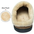 thumbnail image 7 of Needbo Men's Moccasin Slippers Fleece Fuzzy Lined House Shoes with Memory Foam Non-slip Rubber Sole, Brown Size 6-7, 7 of 7