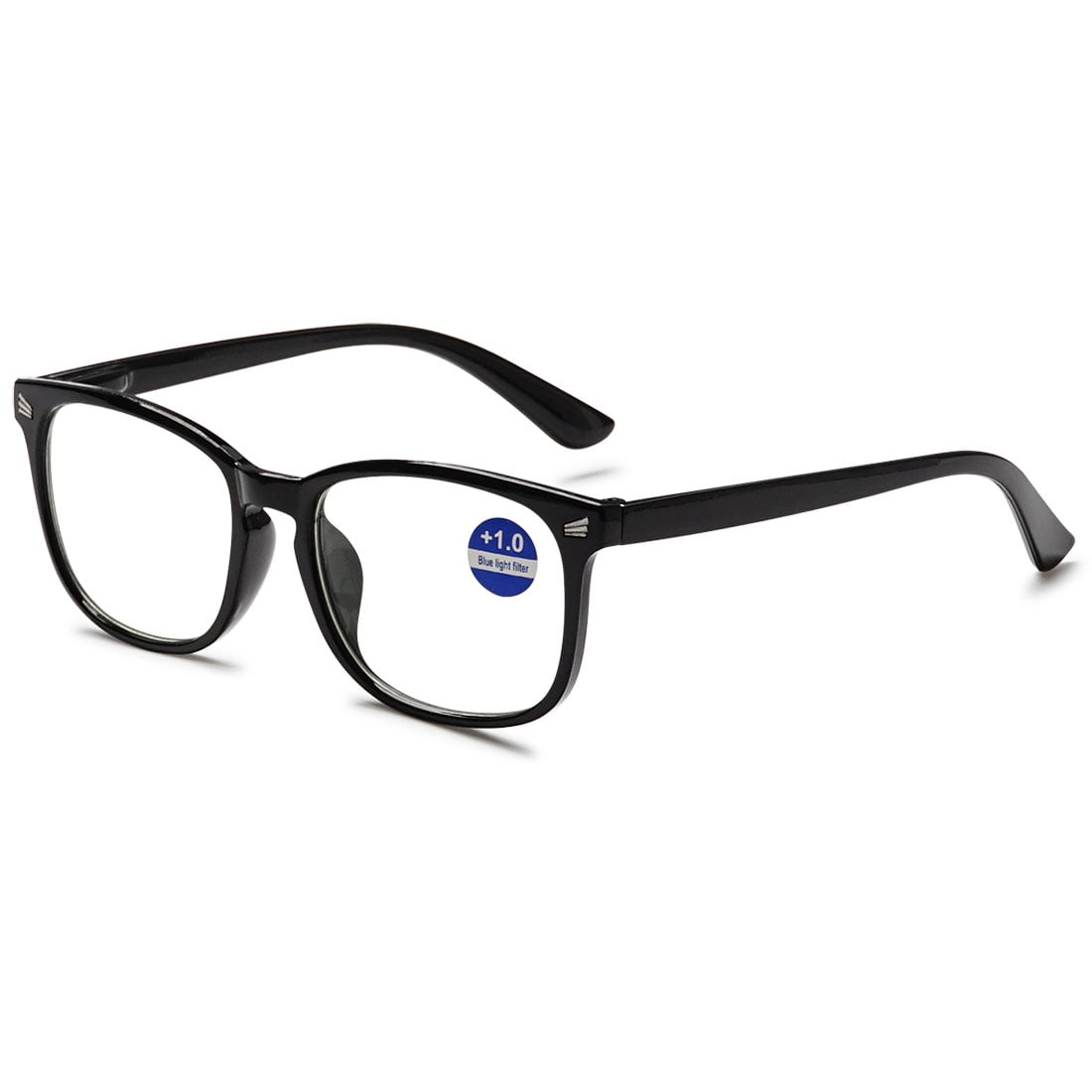 KOOSUFA Blue Light Blocking Reading Glasses +2.00 Women Men Spring Hinge Rectangle Computer Eyewear Readers Eyeglasses Black