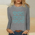 thumbnail image 2 of LYXSSBYX Long Sleeve Shirts for Women Women's Casual Printed Round Neck Long Sleeved Top, 2 of 4
