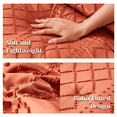 thumbnail image 4 of Davulos Terracotta Tufted Comforter Set King，7 Pieces Bed in a Bag Shabby Chic Embroidery King Size Bed Set Boho Embroidery Comforter Sets for All Seasons, 4 of 9