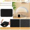 thumbnail image 6 of WoofPaw Cat Litter Box Enclosure, Hidden Litter Box Furniture Ottoman with Urine Proof Litter Mat, Flip-up Lid, Dog Proof Cat Washroom Bench Storage Cabinet, Cat Box Enclosure (Beige), 6 of 9