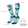 thumbnail image 4 of Fotbe Blue Floral with Butterflies Calcetas Divertidas Estampadas para Hombre y Mujer, Calcetas de Algodón hasta la Rodilla para Caminar, Correr, Enfermería y Embarazo, 4 of 6