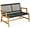 Black, variant on Costway 2-Person Patio Acacia Wood Bench Loveseat Chair Porch Garden Furniture Grey