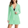 thumbnail image 2 of SuTry Sun Protection Jacket for Women UV Cover Up Full Zip Hooded with Side Pockets Split Hem Lightweight Breathable Beach Pool Vacation Jacket, 2 of 5