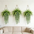 thumbnail image 3 of Bxaolu Artificial Hanging Plants Fake Hanging Plant Faux Hanging Boston Ferns Fake Ivy Vines Greenery UV Resistant Plastic Plants for Indoor Outdoor Room Wall Wedding Patio Porch Decor, 3 of 8