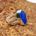 thumbnail image 3 of Blue Chalcedony Nature Healing Gemstone Coffin Ring, Genuine 925 Sterling Silver, Promise Ring, Graduation Gifts, Statement Ring, Wedding Ring, Proposal Ring (Blue Chalcedony), 3 of 9