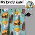 thumbnail image 5 of Kitchen Curtains 36 Inch Short - 3 Panel Set, Rod Pocket Window Curtain with Hamburger Sandwich Print, 100% Polyester for Farmhouse, Cafe, Kitchen, Bedroom, Easy Wash, Foodie Decor, 5 of 6