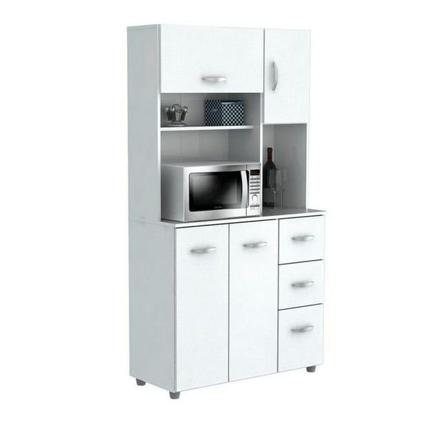 microwave cart with storage and drawers