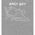 thumbnail image 2 of Halloween Angry Boy Heather Gray Adult Crew Neck Long Sleeve Tee-Medium, 2 of 3