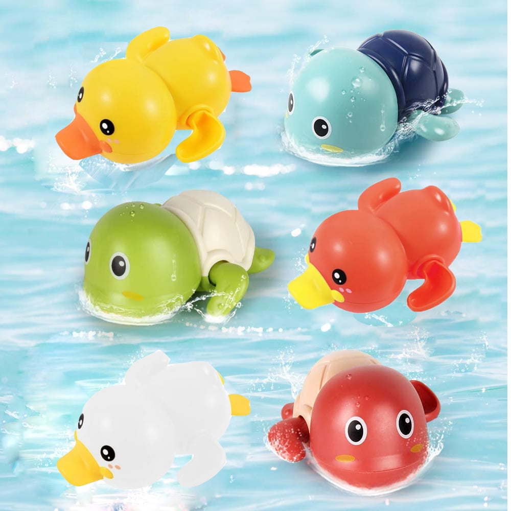 5pcs Kids Baby Bath Pool Swimming LED Light Up Colorful Floating Duck Animal Toy 