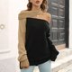 thumbnail image 1 of Suéter de cuello en V para mujer, informal, cómodo, a la moda, de manga larga, con cuello en V, 1 of 8