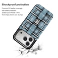 thumbnail image 2 of Abstract Blue Black White Plaid Pattern Leather Wallet Case for iPhone 15 Plus Wallet Case Card Holder Flip, 2 of 8