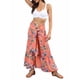 thumbnail image 4 of VISgogo Pantalones casuales de playa para mujer, pantalones anchos de cintura alta con vendaje delantero, S/ M/ L/ XL VISgogo moda, 4 of 8