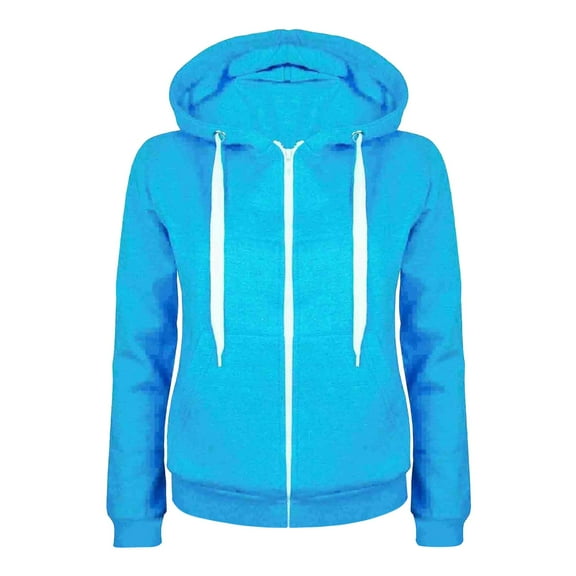 Gibobby Womens Zip Up Hoodies Oversized Long Sleeve Sweatshirts Fall Fashion Jackets Winter Clothes with Pockets Fall Winter Coat(XL,Sky Blue)