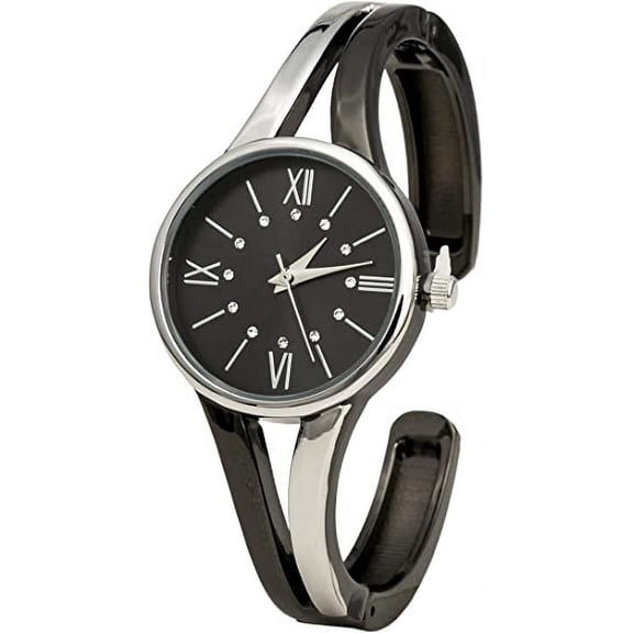 Blekon Collections Womens 28mm Case Multicolored Semi Opening Cuff Bangle Watch