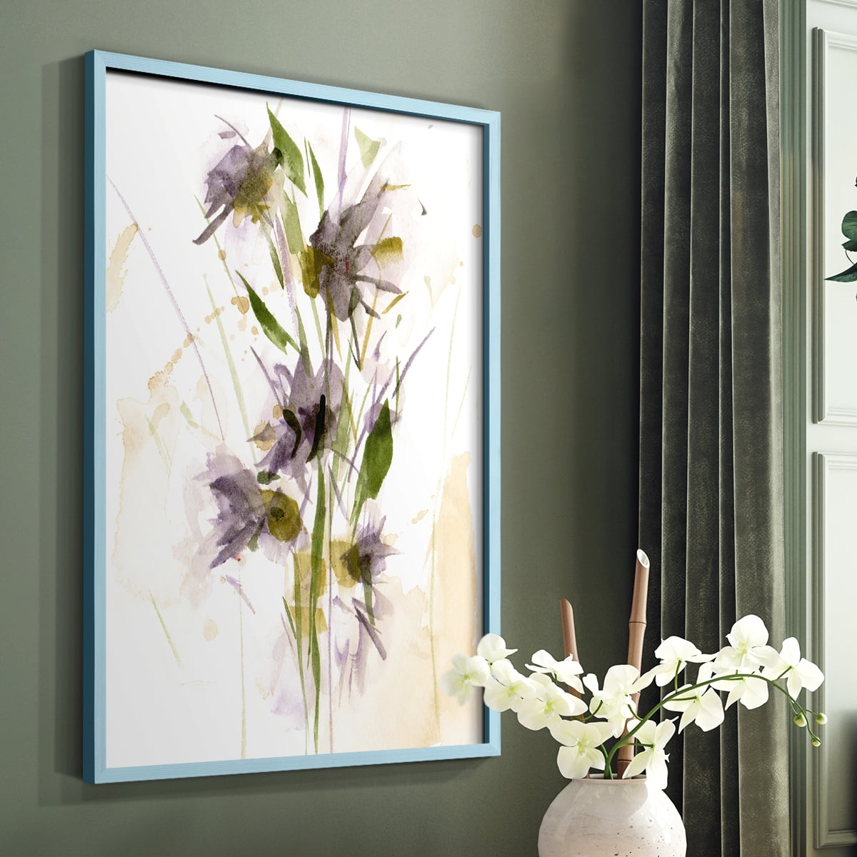 After Rain III Framed Print in Blue Solid Wood 11 x 14 Framed Print