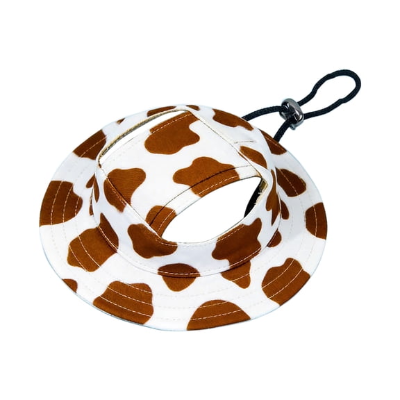 Dog Hat Pet Caps with Ear Hole Round Brim Bucket Hat Outdoor Sun Protection Neck Strap Adjustable for Small Dogs and Cats
