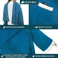 thumbnail image 2 of PAVILIA Fleece Blanket with Sleeves for Women Men Adults, Wearable Blanket Warm Soft Plush, Snuggle Pocket Sleeved TV Throw Wrap, Cozy White Elephant Gifts Ideas for Mom Wife, Teal Blue, 2 of 9