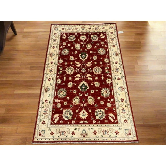 Ziegler Oushak Rust/Ivory 4X6 Handmade Wool Rug # 14334