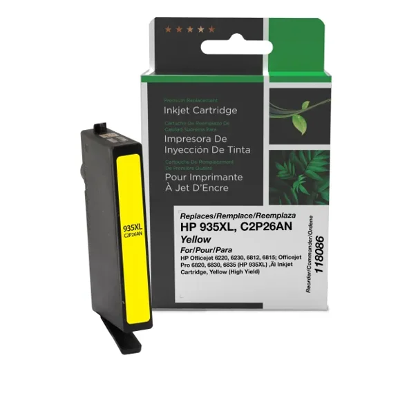 Remanufactured Clover Imaging High Yield Yellow Ink Cartridge compatible with HP 935XL (C2P26AN)